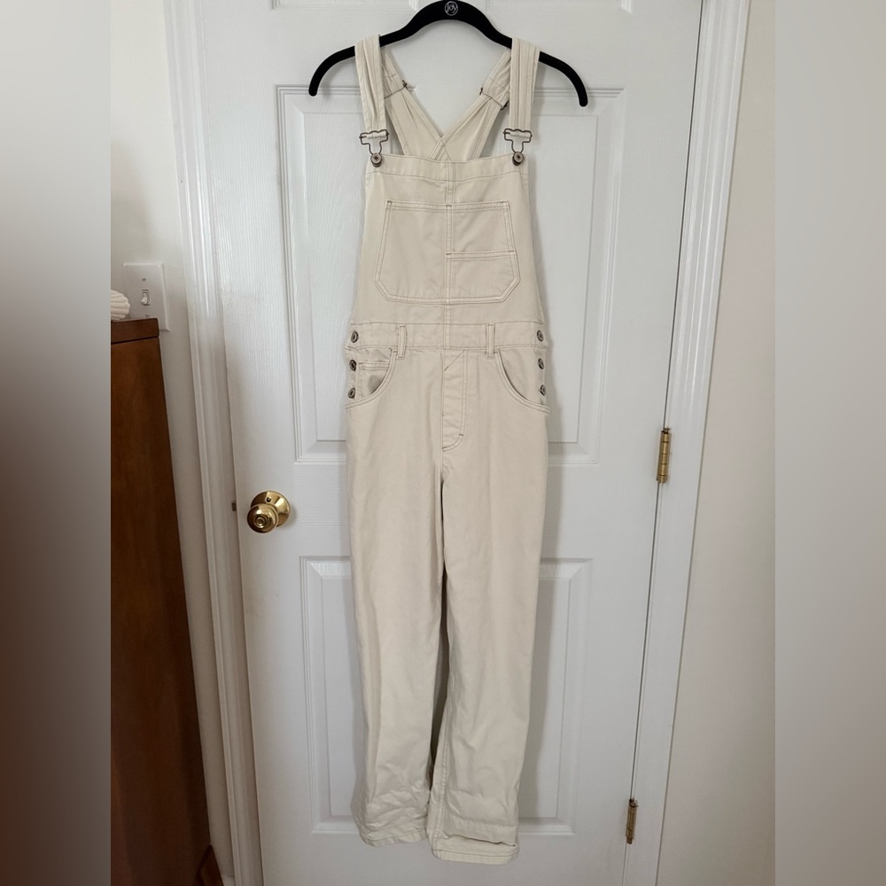 We The Free Ziggy White Denim Overalls